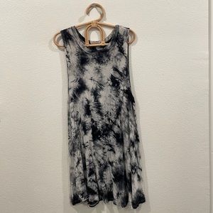 Audrey 3+1 black and white tie-dye sundress